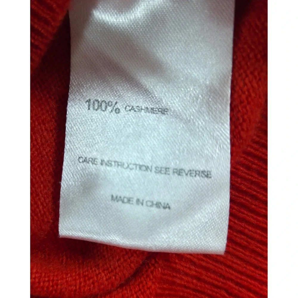Ann Mashburn Women V-Neck Sweater XS Red 100% Cashmere Knit Flawed